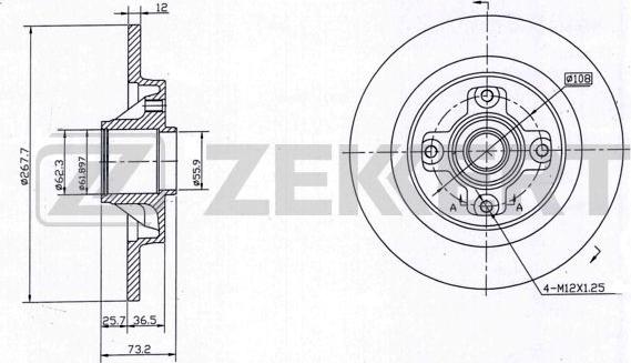 Zekkert BS-5237 - Disque de frein cwaw.fr