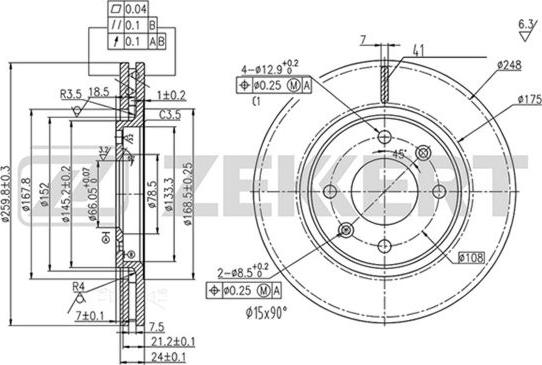 Zekkert BS-5229 - Disque de frein cwaw.fr