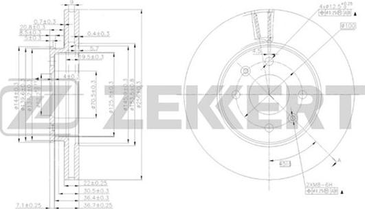 Zekkert BS-5276 - Disque de frein cwaw.fr