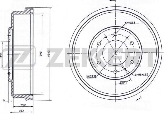 Zekkert BS-5272 - Tambour de frein cwaw.fr