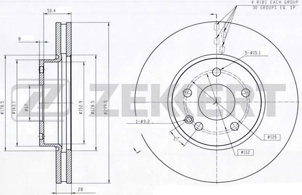 Zekkert BS-5277 - Disque de frein cwaw.fr