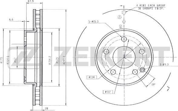 Zekkert BS-5792B - Disque de frein cwaw.fr