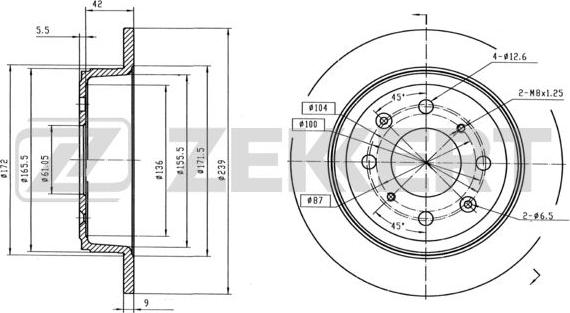 Zekkert BS-5754B - Disque de frein cwaw.fr