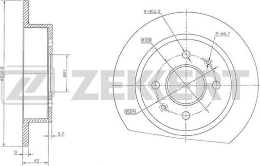 Zekkert BS-5754 - Disque de frein cwaw.fr