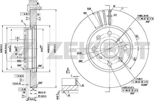 Zekkert BS-5752 - Disque de frein cwaw.fr