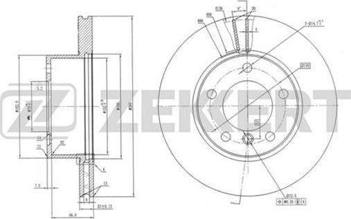 Zekkert BS-5769 - Disque de frein cwaw.fr