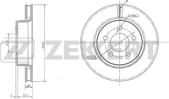 Zekkert BS-5760 - Disque de frein cwaw.fr