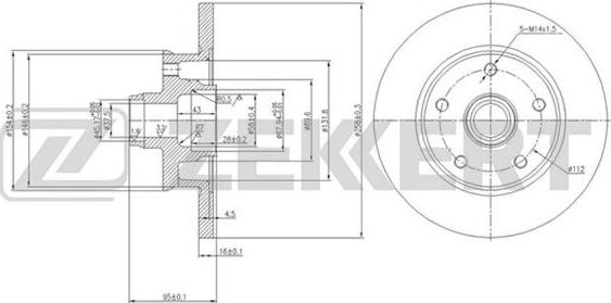 Zekkert BS-5767 - Disque de frein cwaw.fr