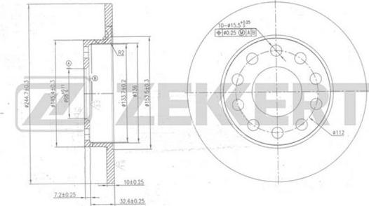 Zekkert BS-5780 - Disque de frein cwaw.fr