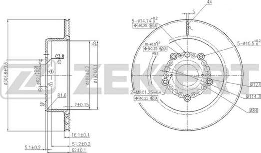 Zekkert BS-5738 - Disque de frein cwaw.fr