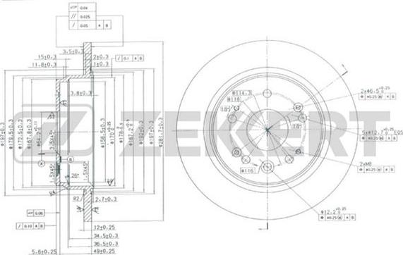 Zekkert BS-5737 - Disque de frein cwaw.fr