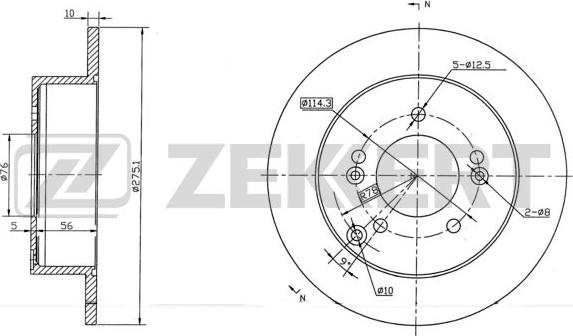 Zekkert BS-5729 - Disque de frein cwaw.fr