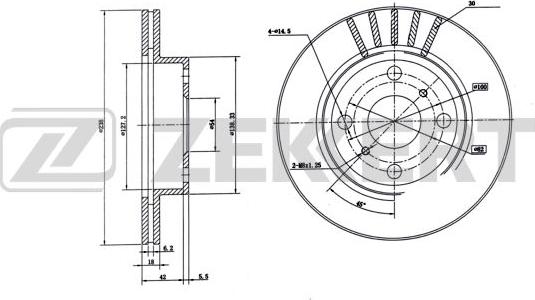 Zekkert BS-5723 - Disque de frein cwaw.fr