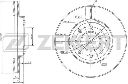 Zekkert BS-5722 - Disque de frein cwaw.fr