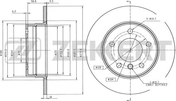 Zekkert BS-5775 - Disque de frein cwaw.fr