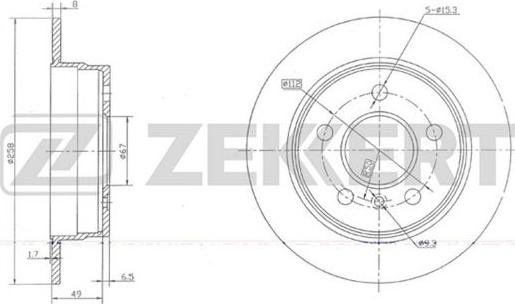 Zekkert BS-5771 - Disque de frein cwaw.fr