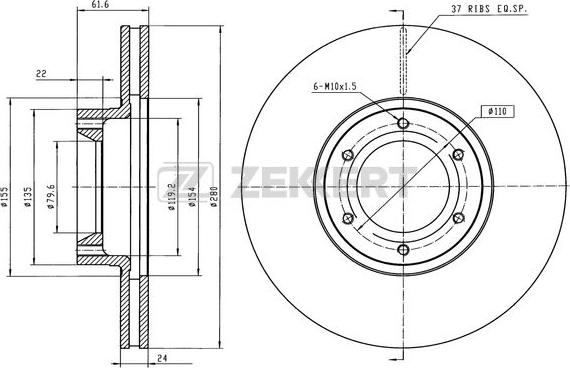 Zekkert BS-6458 - Disque de frein cwaw.fr