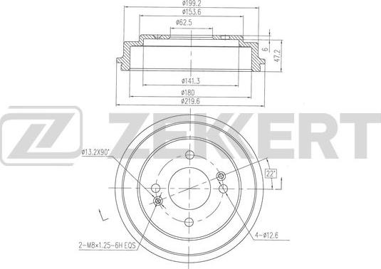 Zekkert BS-6464 - Tambour de frein cwaw.fr