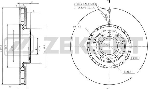 Zekkert BS-6419 - Disque de frein cwaw.fr