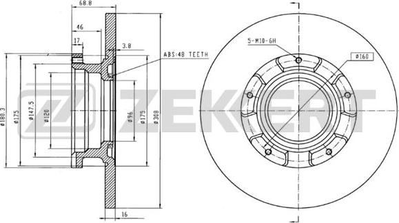 Zekkert BS-6482 - Disque de frein cwaw.fr