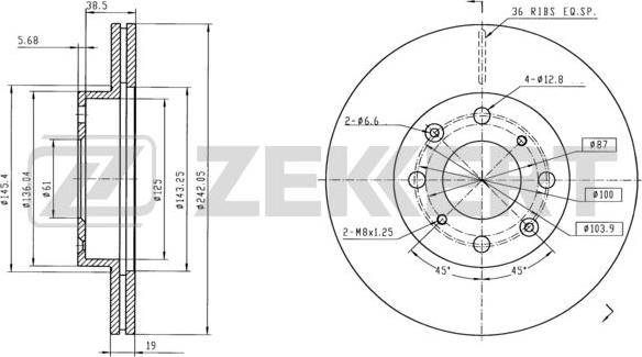 Zekkert BS-6430 - Disque de frein cwaw.fr