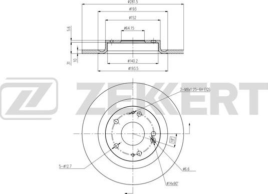 Zekkert BS-6437 - Disque de frein cwaw.fr