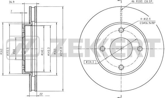 Zekkert BS-6556 - Disque de frein cwaw.fr