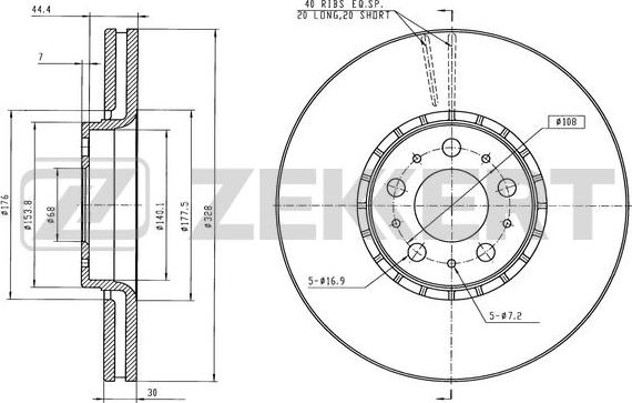 Zekkert BS-6558 - Disque de frein cwaw.fr