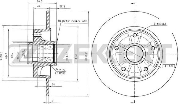 Zekkert BS-6557 - Disque de frein cwaw.fr