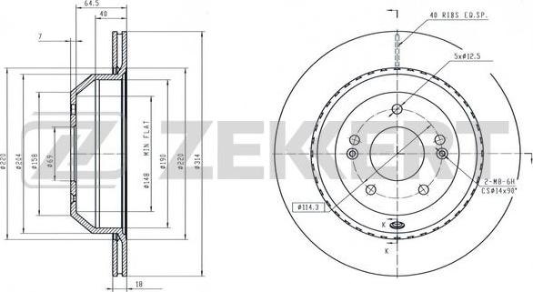 Zekkert BS-6561 - Disque de frein cwaw.fr