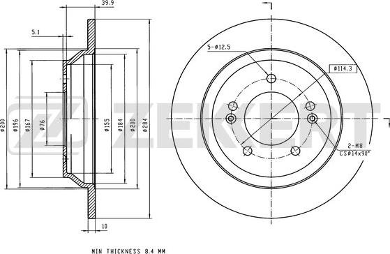 Zekkert BS-6500 - Disque de frein cwaw.fr