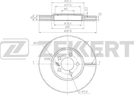 Zekkert BS-6519 - Disque de frein cwaw.fr