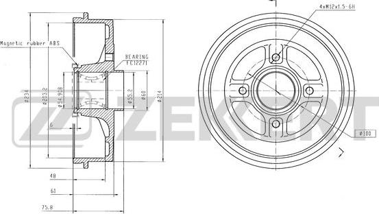 Zekkert BS-6533 - Tambour de frein cwaw.fr