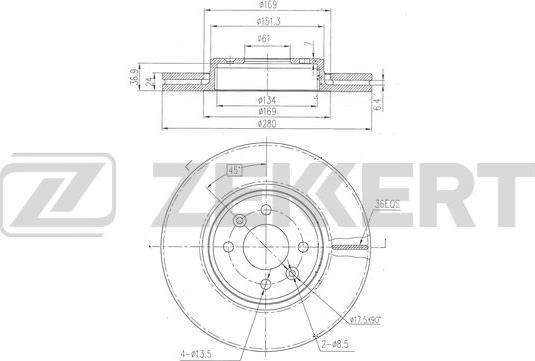 Zekkert BS-6521 - Disque de frein cwaw.fr