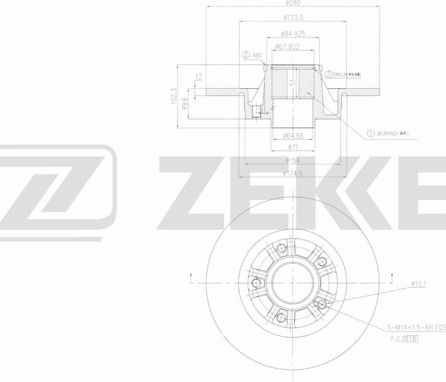 Zekkert BS-6656 - Disque de frein cwaw.fr