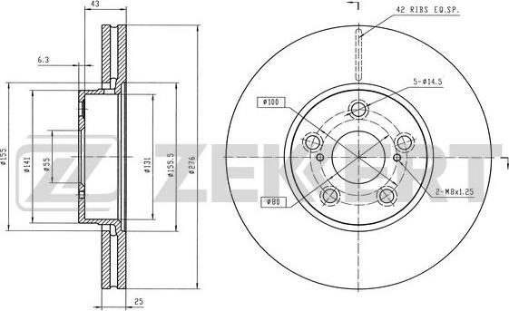 Zekkert BS-6613 - Disque de frein cwaw.fr