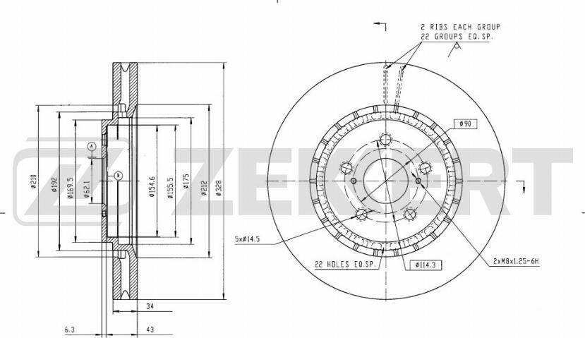 Zekkert BS-6633 - Disque de frein cwaw.fr