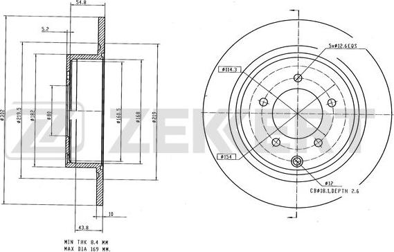 Zekkert BS-6624 - Disque de frein cwaw.fr