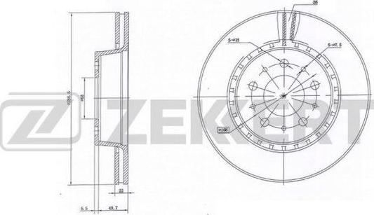 Zekkert BS-6095 - Disque de frein cwaw.fr