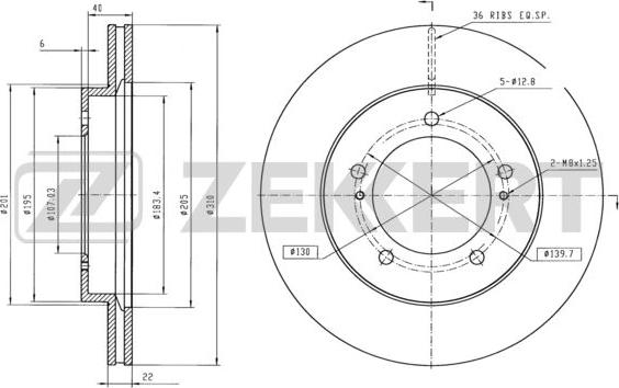 Zekkert BS-6058 - Disque de frein cwaw.fr