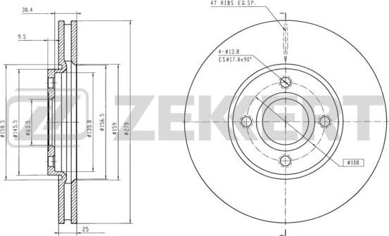 Zekkert BS-6000 - Disque de frein cwaw.fr