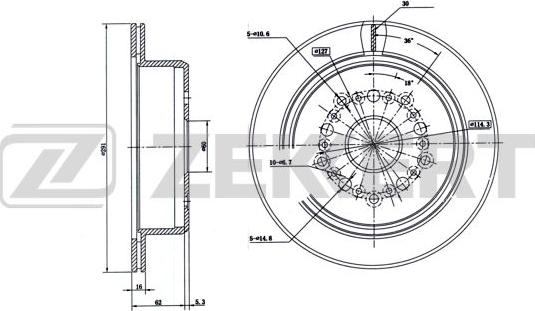 Zekkert BS-6017 - Disque de frein cwaw.fr