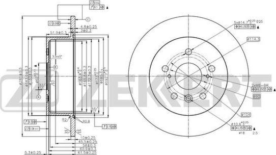 Zekkert BS-6087 - Disque de frein cwaw.fr