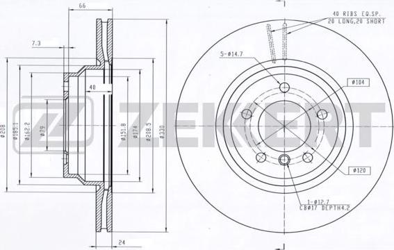 Zekkert BS-6027 - Disque de frein cwaw.fr