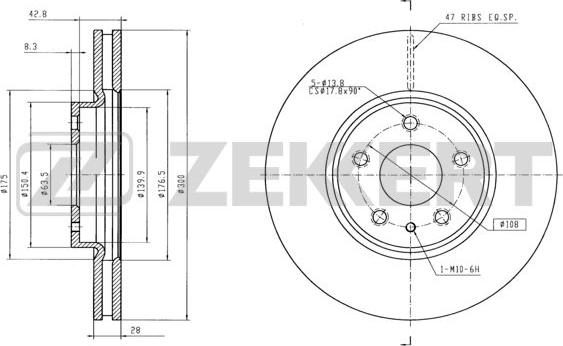 Zekkert BS-6078 - Disque de frein cwaw.fr