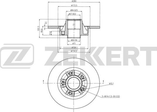 Zekkert BS-6072BZ - Disque de frein cwaw.fr