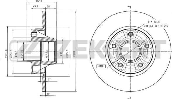 Zekkert BS-6072 - Disque de frein cwaw.fr