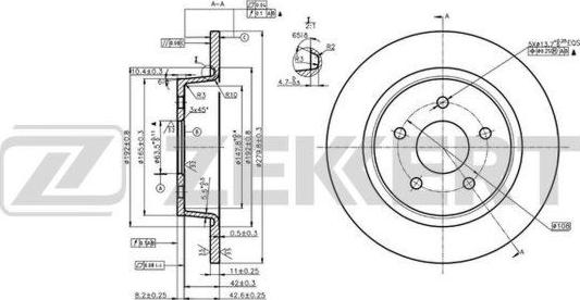 Zekkert BS-6077 - Disque de frein cwaw.fr