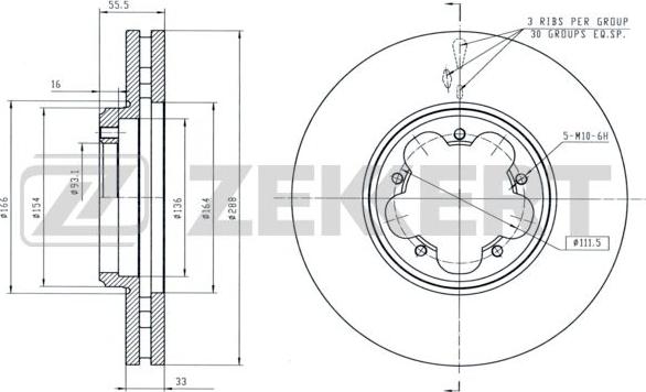 Zekkert BS-6140 - Disque de frein cwaw.fr