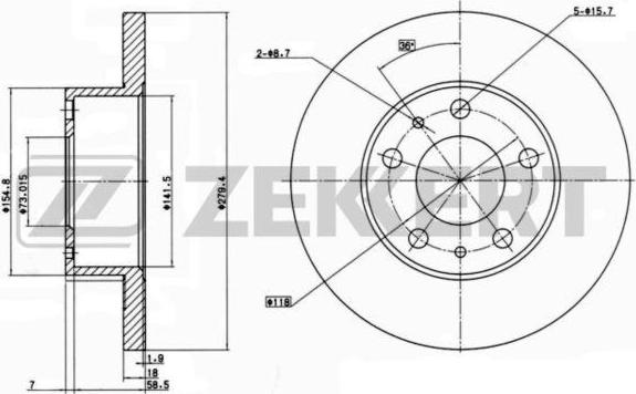 Zekkert BS-6147 - Disque de frein cwaw.fr